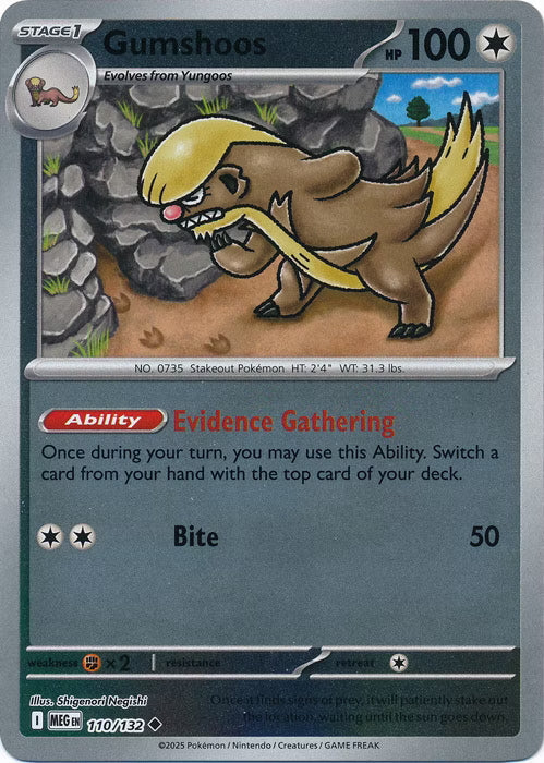 Mega Evolution Gumshoos #110/132 Reverse Holo
